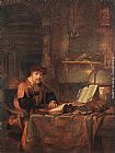 Famous Books Paintings - Scholar with his Books